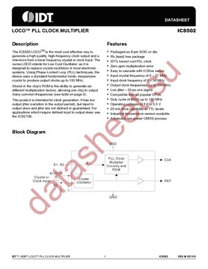 ICS502MIT datasheet  